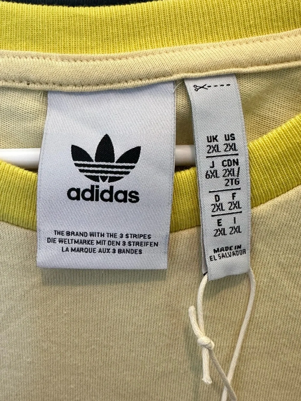 adidas Originals Men's Adicolor Classics 3-Stripes Tee Powder Yellow